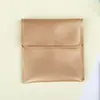 Bolsa de Almacenamiento de Joyería de Cuero PU de Moda con Cierre de Broche, Bolsa de Regalo para Joyería, Collar y Anillo, Bolsa con Tapa Abatible con Logo Personalizable