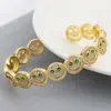 Pulsera Popular de Cara Sonriente Transfronteriza Lujo Accesible Estilo Ins Moda Elegante Europea y Americana Pulsera Abierta de Cobre y Diamante de Gama Alta para Mujeres