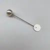 Broche de Bandeja Plana de Perlas Pin Largo Accesorio de Joyería Pin Individual Broche Hecho a Mano DIY 9 Pines Oro y Plata