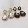 Moda Europea y Americana Retro Elegante Elegante Completamente Incrustado de Diamantes para Mujer Discoteca Personalizado Pendientes Grandes de Gota de Agua Fabricante Mayorista E014