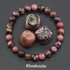 Pulseira de Cristal com Contas Estilo Étnico Retrô Unissex Exquisita Olho de Tigre Cristal Rosa Ágata Preta Ametista Pulseira para Mulheres