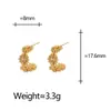 Pendientes de Botón Exquisitos Estilo Coreano Versátiles Moda para el Día a Día Zirconia de Lujo Ligero de Alta Gama Flor Pendientes de Botón Personalidad de Nicho Pendientes Sencillos para Mujer