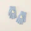 Guantes infantiles de dibujos animados, cómodos para niños de 3 a 8 años, guantes infantiles de punto cálidos y resistentes al frío, a prueba de viento para exteriores, con dedos separados