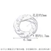Prata Esterlina S925 Onda d'Água Torcida Moeda de Cobre Espaçador Redondo Contas Estilo Étnico Dinheiro Pulseira DIY Corda Trançada Espaçador Pequenos Acessórios
