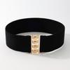 Cinturón ancho elástico ajustable para mujer con falda Hebilla simple Conveniente Moda Combinable Cintura ceñida Sello de cintura