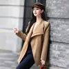 Elegante gabardina de mujer de moda, estilo nuevo otoño 2026, corte holgado adelgazante, estilo coreano, cuello grande, con cinturón