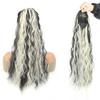 Comercio Exterior Peluca Trenza Femenina Ondulación de Agua Cabello Largo Natural Artificial Sintético Cola de Caballo de Onda Grande Cola de Caballo con Cordón