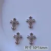 Itens Mais Vendidos Transfronteiriços: Brincos de Cruz Cromados, Acessórios para Nail Art, Liga de Zinco com Strass Estilo Punk Retrô, Diamantes para Unhas Vestíveis