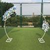 Nova Decoração de Fundo com Arco de Flores e Porta para Casamento, Prateleira Redonda de Tubo Único, Adereços de Layout para Casamento