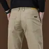 Pantalones Casuales de Algodón Puro Primavera y Verano 2025 para Hombre Sueltos Rectos Pantalones de Negocios de Alta Gama Pantalones Largos Versátiles para Hombre
