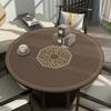 Mantel de cuero estilo chino nuevo, impermeable y resistente al aceite, redondo, lavable, para mesa de comedor, de PU, aislante y cortable.