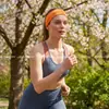 Faixa de Cabeça Esportiva Lisa de Cor Sólida Europeia e Americana Moda Primavera e Verão Lenço Versátil para Viagem Fotografia Faixa de Cabeça Elástica Macia Absorvente de Suor