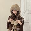 Gorro Lei Feng de Algodón para Mujer Estilo Coreano Dulce Lindo Reductor de Edad Otoño e Invierno Grueso con Forro Polar Cálido Protección para las Orejas Sombrero Combinable