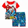 Ropa de Casa Manga Corta para Niños con Historia de Aviones Traje de Verano para Niños Traje para Aire Acondicionado Pijama de Dibujos Animados C04