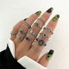 Anillo Luna Hojas Retro Caliente de AliExpress Diseño Geométrico Retro Artístico Set de Anillos Simples Venta al por Mayor