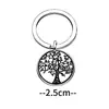 Venta Caliente de Amazon Árbol de la Vida Redondo Marca Acero Inoxidable Grabado Láser Doble Cara Llavero Colgante Regalo Pequeño Inspirador