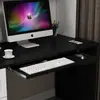 Ft suporte de teclado acessórios de mesa de computador bandeja de madeira levantamento silencioso redondo espessado suporte de arrasto de teclado push-pull arco