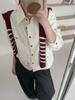 Camisa Bordada con Patrón de Cachorro para Mujer, Chaqueta con Capas Adelgazante Estilo Universitario Petite, Top Coreano de Otoño e Invierno para Mujer