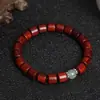 Pulseira de Jacarandá Africano com Contas de Corte Reto para Homens e Mulheres, Joias de Estilo Antigo com Semáforo, Acessórios de Jade de Seda Dourada, Lote de Fabricante de Pulseiras