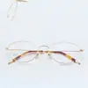 Armazón de Gafas Retro Ojo de Gato de Titanio Puro Ultraligero Cómodo Mismo Estilo que Celebridad de Internet Xiaohongshu ins Armazón de Gafas Venta al por Mayor por Lote Mixto