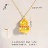 O Mesmo Estilo da Loja Puzuo Gold: Pingente de Girassol da Paz Cravejado com Diamantes Rosa-Vermelho, Colar de Cavalo Abóbora com Diamantes Coloridos Estilo Tang, Nova Corrente para Suéter Estilo Chinês