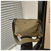 Bolsa de Ombro Casual de Nylon Simples, Estilo Coreano, Moda, Grande Capacidade, Artística, Multicompartimentada, Novo Estilo 2025, Fresca e Moderna