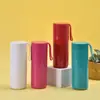 Copo Rígido de Aço Inoxidável 304, Copo de Água Portátil com Corda, Copo Térmico Portátil para Escritório, Pode Ser Impresso e Personalizado