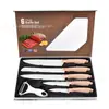 Set de Cuchillos Domésticos de Acero Inoxidable Más Vendido Transfronterizo, Nuevo Cabezal Electroplateado, Caja Plegable con Textura de Madera, Set de Regalo de Seis Piezas