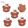 70 Pingentes DIY Série de Natal em Resina Papai Noel e Boneco de Neve, Pingente de Chaveiro de Pulseira Enfeites Decorativos W462