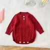 Mameluco de Punto Trenzado para Bebé Ropa Coreana para Niños Color Sólido Tejido Traje para Gatear Pequeño Izquierdo Pequeño Derecho Ropa de Año Nuevo para Bebé Trendy