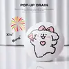 Adorable Cachorro Cerámica Lavabo Fregadero de Baño Tapón de Desagüe Tapa Creativa Pop-Up Núcleo Interno