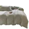 Sencilla y fresca, funda de edredón de gasa de doble capa 100% algodón, grado A, 100% algodón, juego de ropa de cama individual para dormitorios, incluye tres piezas