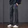 Pantalones Casuales Transfronterizos para Hombre Rectos Holgados Elásticos Deportivos de Felpa 2026 Nuevo Otoño Invierno Pana Más Terciopelo Pantalones Largos