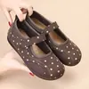Zapatos de Tela Bai Zhenhe Estilo Nuevo de Pekín Viejo, Transpirables Suela Suave Antideslizantes Zapatos de Una Sola Pieza, Cómodos Casuales para Mujeres de Mediana Edad y Mayores