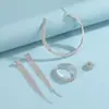 Nuevo Pulsera Elástica Incrustada con Diamantes, Pulsera de Pedrería, Pulsera Versátil de Pedrería para Mujer, Juego de Joyería de Alta Gama
