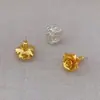 Brincos de Flor de Rosa de Moda Coreana e Japonesa com Design Plissado, Únicos e Compactos, Sensação de Alto Padrão, Pino de Prata 925, Versáteis para o Trabalho