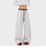 Calça de Moletom Bordada Estilo Étnico Americano para Homens e Mulheres, Calça Longa Esportiva com Design Retrô de Verão, Calça Casual Casual com Cordão High Street