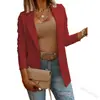 Todos los colores y tallas disponibles, Chaqueta de mujer para primavera y otoño Temu Amazon, Blazer casual de color liso para mujer, estilo europeo y americano, manga larga