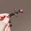 Pasador de Pelo Brillante con Forma de Corazón Rosa y Diamantes, Lujo Ligero y Exquisito, de Hada, Gama Alta, Dulce y Femenino, Versátil y Delicado Accesorio para el Cabello