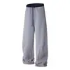 Pantalones de Chándal Holgados para Hombre con Diseño Desestructurado de Color Sólido Vintage de Gama Alta de Moda Unisex Estilo Retro Americano G1938