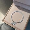 Pulsera de Plata Pura 9999 Sterling con Palabras de Bendición Cuadradas Estilo Ins de Lujo Ligero Joyería de Nicho Regalo de Día de la Madre Cumpleaños para Mamá