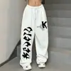 Pantalones de chándal de cintura alta con cordón, corte holgado, estilo europeo y americano, pantalones de hip-hop para street dance, pantalones de jazz para mujer