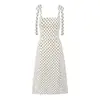Vestido Retro Francés con Estampado de Lunares, Adelgazante, Sexy, con Abertura Lateral y Cordones, Nuevo en Verano 2026