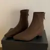 Botines cortos para mujer, estilo nuevo, punta fina, colección de otoño, tacón grueso, estilo coreano, 2026, botines ajustados, botines Chelsea pequeños retro