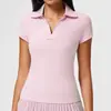 Playeras Deportivas Transfronterizas, Camisetas de Manga Corta para Mujer, Ropa de Verano para Bádminton, Camisetas Ajustadas de Cuello V Color Nude para Correr y Fitness, Ropa de Yoga
