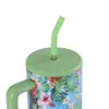 Impresión por transferencia de calor 40 oz Taza para coche Acero inoxidable 304 Pajita Taza de vacío Gran capacidad Taza de agua Conservación del frío Calentador de hielo Taza Transfronterizo