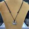Collar de Pareja Cuerda Negra Estrella de la Suerte con Diseño de Estrella Hueca, Cordón Trenzado Ajustable, Dulce y Genial, Collar Unisex Versátil