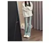 Jeans de Talla Grande Estilo Bootcut para Mujer Invierno 2025 Nuevo Estilo Caliente para Gorditas Cintura Alta Efecto Adelgazante Pantalones de Campana con Abertura