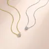 Collar con colgante de moissanita estilo burbuja de plata de ley S925, cadena de clavícula de una sola piedra, joyería de estilo europeo y americano minimalista, directo de la fábrica fuente