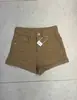 Han Mei'er Fabricante Atacado Dongdaemun Shorts com Barra Dobrada Forro de Lã Espessado Elástico Emagrecedor Outono/Inverno Shorts Feminino Tendência 1035